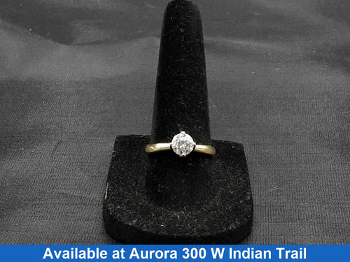 Women's Ring - Solitaire - Yellow Gold 14k (.585) 2.9 grams Size 7.5