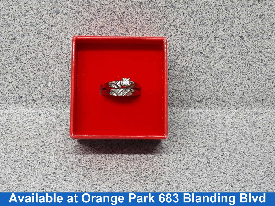 Ring - Engagement Set - White Gold 10k (.417) 4 grams Size 7