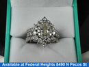 Ring - Wedding Set - White Gold 14k (.585) 9.82 grams Size 8.5