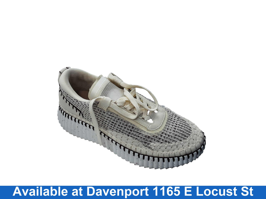 Chloe Hand-stitched Eco-design Sneakers With Logo White