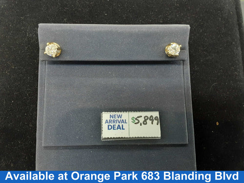 Double Stud Earrings - White Gold 14k (.585) 1.5 grams