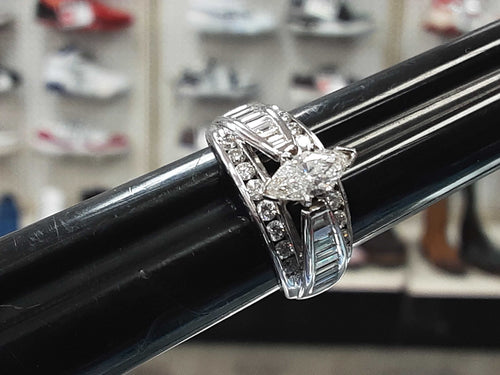 Women's Ring - Solitaire - White Gold 14k (.585) 6.9 grams Size 6