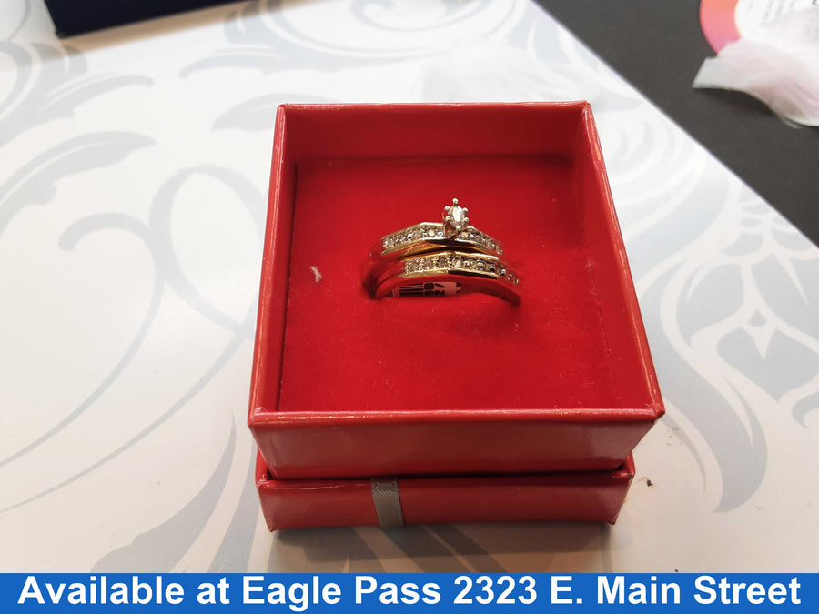 Ring - Engagement Set - Yellow Gold 14k (.585) 5.1 grams Size 8.5