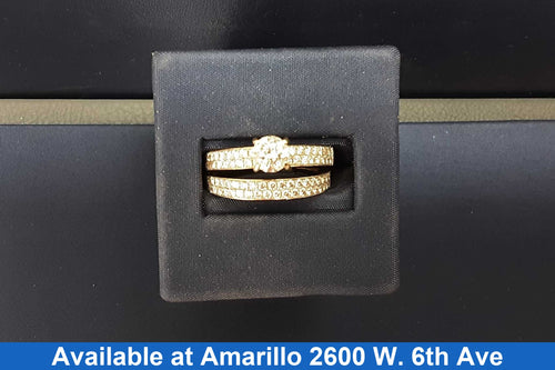 Ring - Engagement Set - Yellow Gold 18k (.750) 6.4 grams Size 9.5