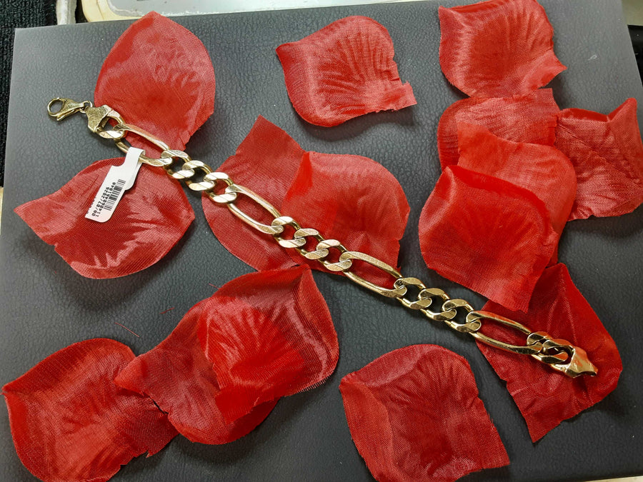 Figaro Bracelet - Yellow Gold 10k (.417) 37 grams 9 inch