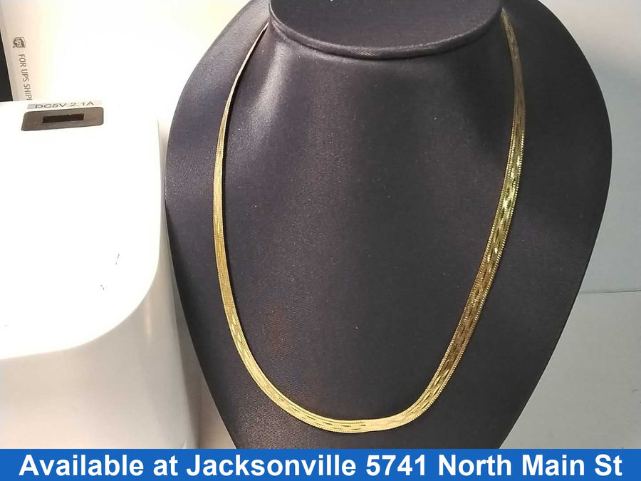 Herringbone Chain - Yellow Gold 14k (.585) 8.6 grams 18 inch