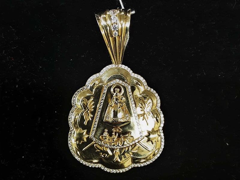 14k Yellow Gold Virgin Mary Pendant