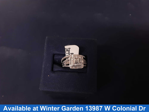 Ring - Engagement Set - White Gold 10k (.417) 3.5 grams Size 7