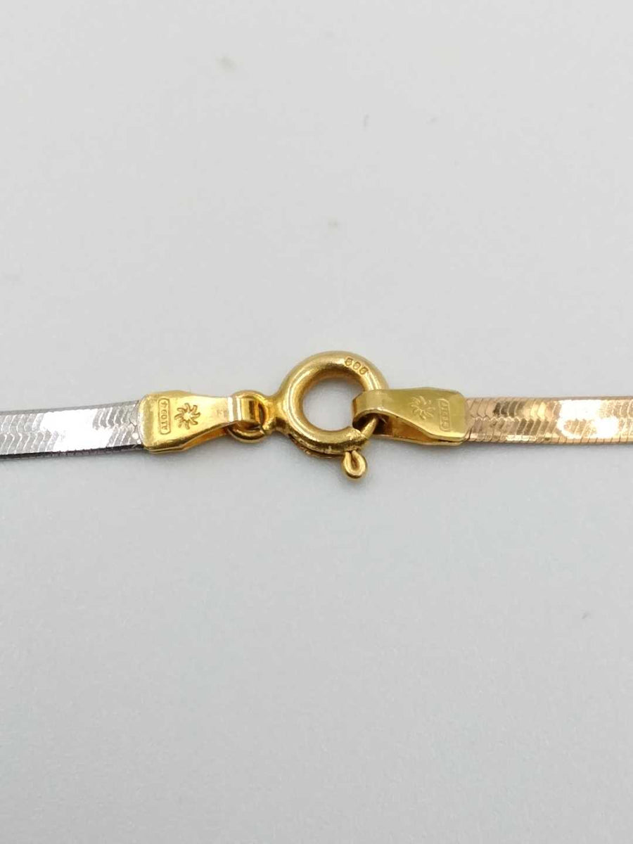 Herringbone Chain - Tricolor Gold 14k (.585) 5.6 grams 18 inch