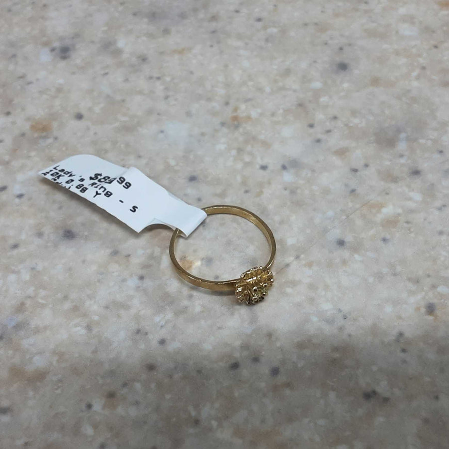 Women's Ring - Solitaire - Yellow Gold 10k (.417) 0.8 grams Size 4
