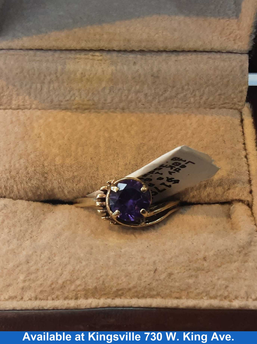 Women's Ring - Solitaire - Yellow Gold 10k (.417) 1.6 grams Size 7