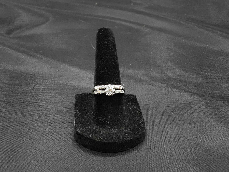 Ring - Engagement Set - White Gold 14k (.585) 4.4 grams Size 4