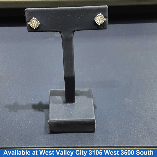 Double Stud Earring - White Gold 10k (.417) 1.64 grams