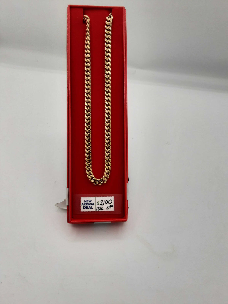 Cuban Link Chain - Yellow Gold 10k (.417) 21.9 grams 24 inch