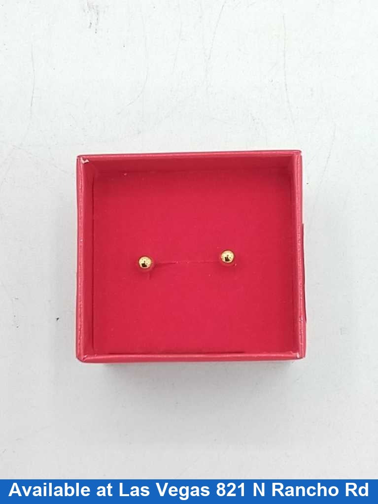 Gold Ball Earrings - Yellow Gold 22k (.917) 1.9 grams