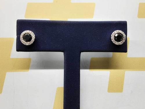 Double Stud Earring - White Gold 14k (.585) 2.6 grams