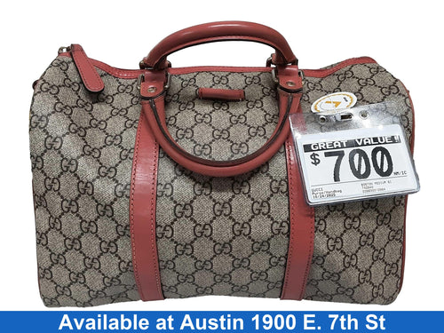 Gucci Boston Medium Signature Pink Purse / Handbag