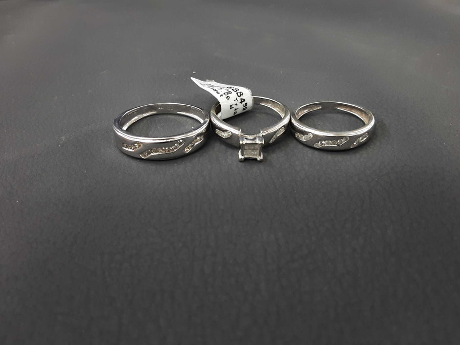Ring - Wedding Set - White Gold 10k (.417) 7 grams Size 7