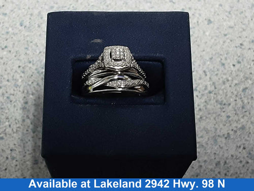 Ring - Engagement Set - White Gold 10k (.417) 4.3 grams Size 5.5