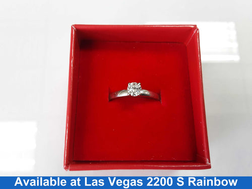 Women's Ring - Solitaire - White Gold 14k (.585) 3 grams Size 20