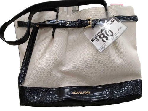 Michael Kors Emilia Large Canvas Beige / Tan Purse / Handbag