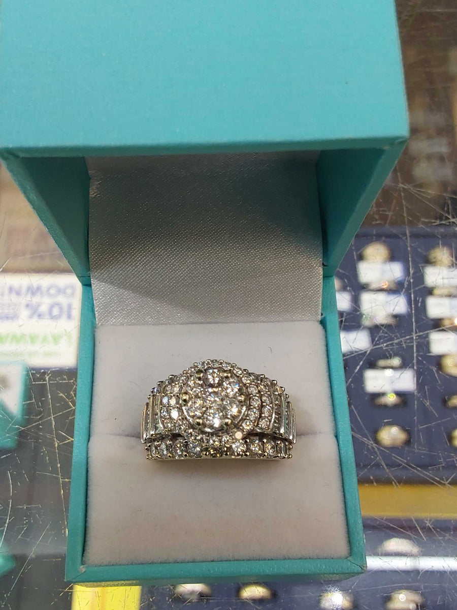 Ring - Engagement Set - White Gold 14k (.585) 12.9 grams Size 6.5