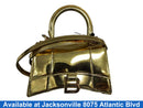 Balenciaga Xs Hourglass Gold Purse / Handbag