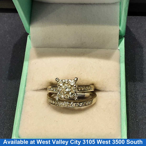 Ring - Engagement Set - White Gold 14k (.585) 5.2 grams Size 11.5
