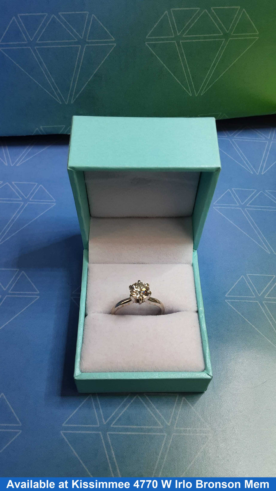 Women's Ring - Solitaire - White Gold 14k (.585) 2.6 grams Size 6.5