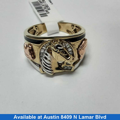Men's Ring - Tricolor Gold 10k (.417) 7.4 grams Size 10.5