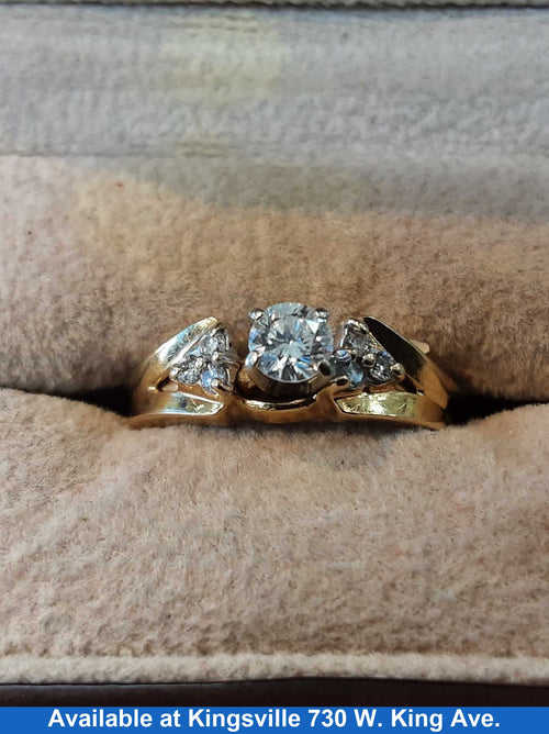 Ring - Engagement Set - Yellow Gold 14k (.585) 4.1 grams Size 8.5