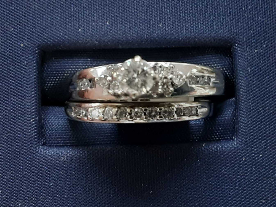 Ring - Engagement Set - White Gold 14k (.585) 5.2 grams Size 20