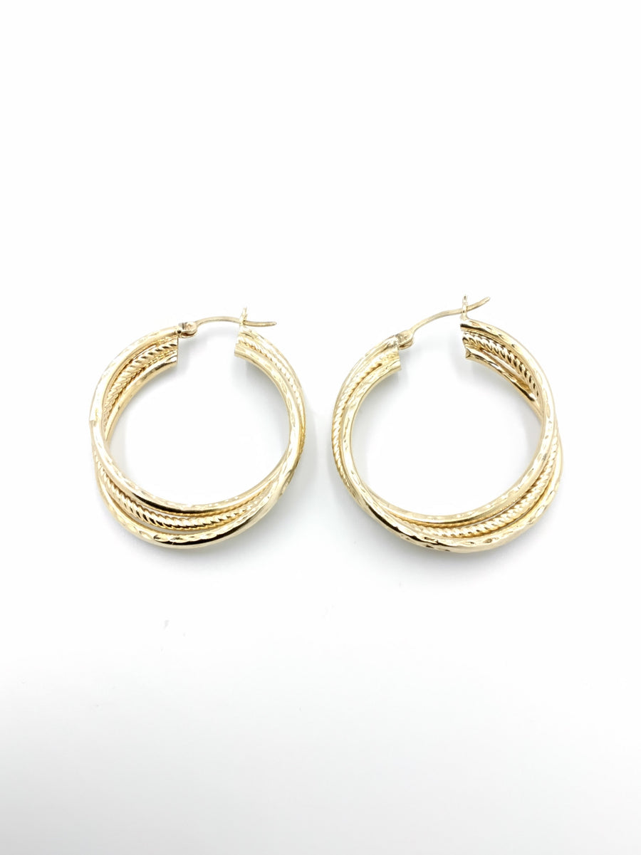 Hoop Earrings - Yellow Gold 14k (.585) 4.3 grams