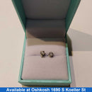 Double Stud Earring - White Gold 14k (.585) 0.7 grams