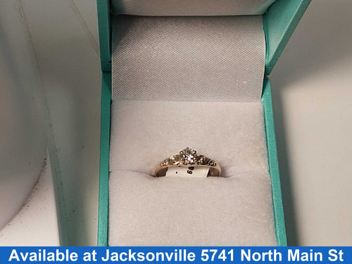 Women's Ring - Solitaire - Yellow Gold 14k (.585) 0.9 grams Size 5.5