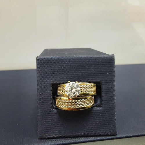 Ring - Engagement Set - Yellow Gold 10k (.417) 5.6 grams Size 8.5
