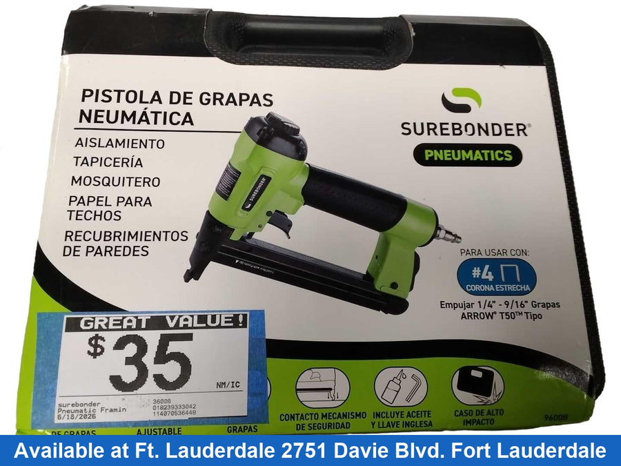 Surebonder 3600b Green Pneumatic Framing Nailer