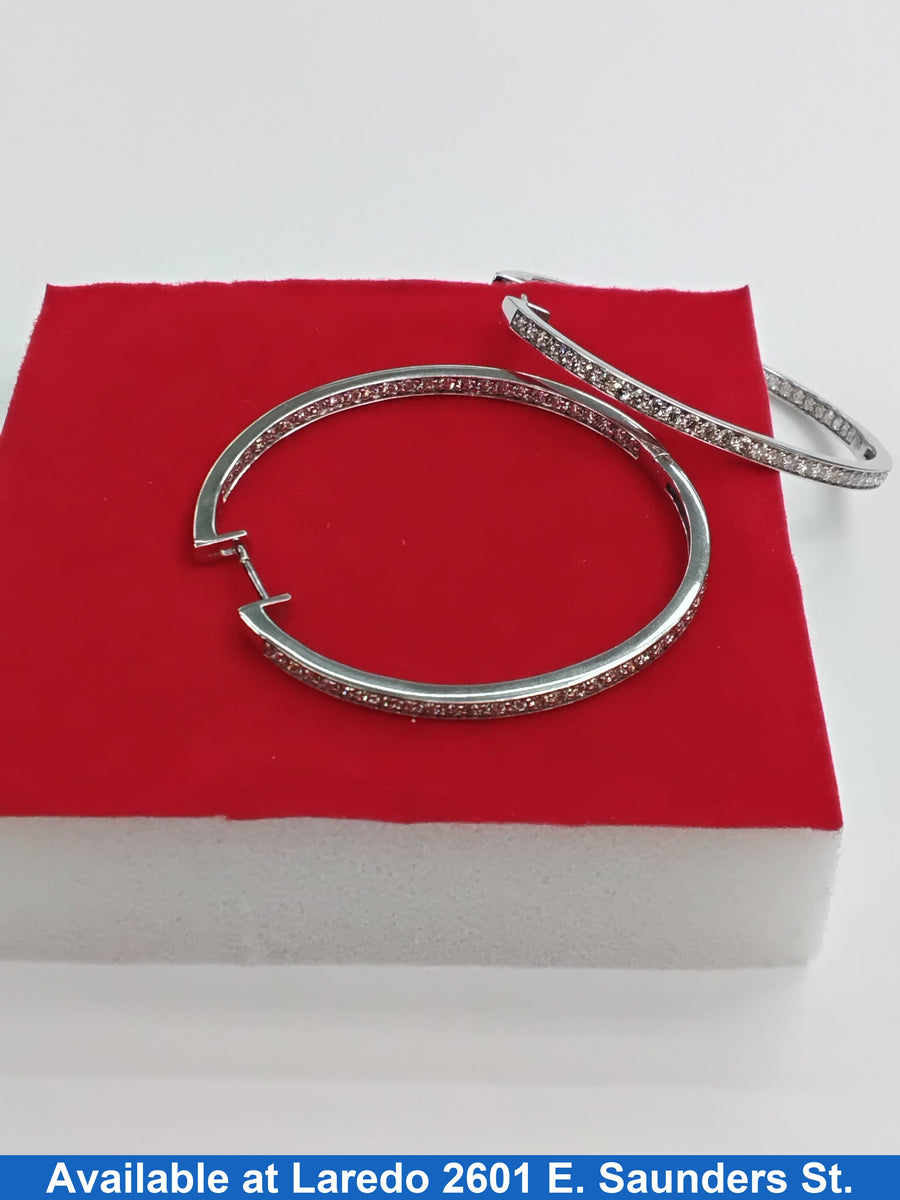 Hoop Earrings - White Gold 14k (.585) 12.8 grams
