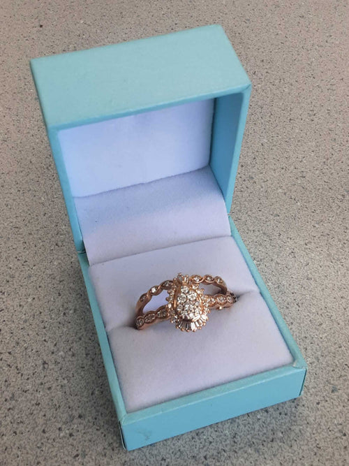 Ring - Engagement Set - Rose Gold 10k (.417) 7.4 grams Size 10.5