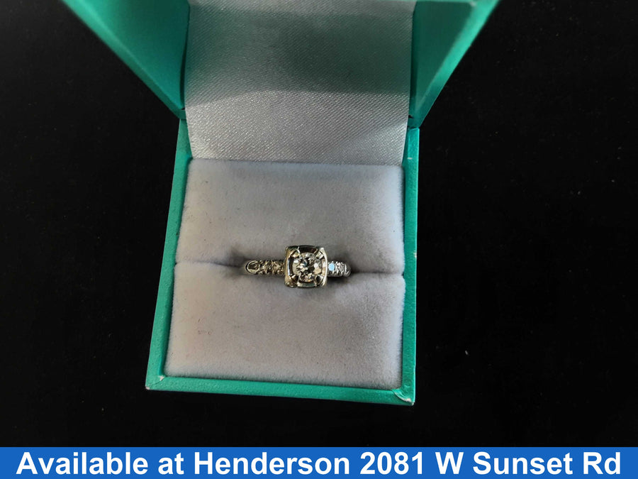 Ring - Engagement Set - White Gold 14k (.585) 2.6 grams Size 6.5