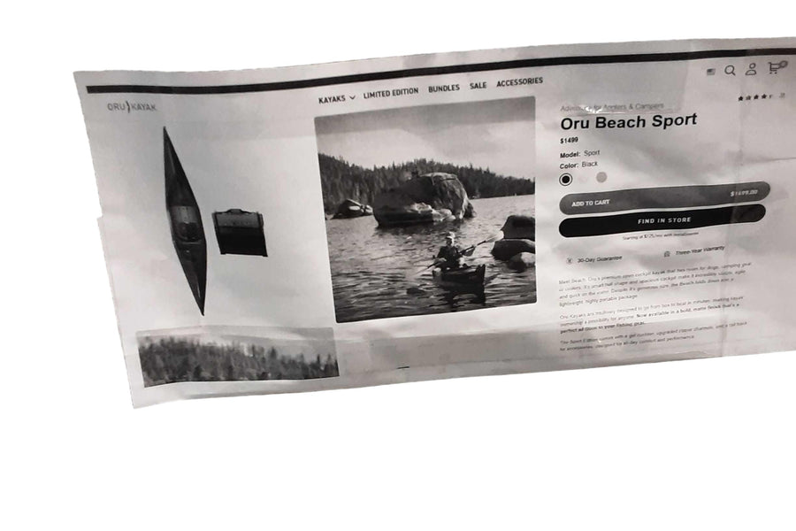 Oru Kayak Beach Sport Black Kayak