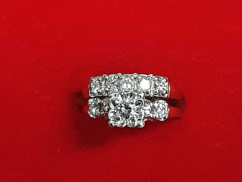 Ring - Wedding Set - Yellow Gold 14k (.585) 5.8 grams Size 7.5