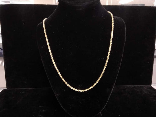 Rope Chain - Yellow Gold 10k (.417) 2.9 grams 19 inch