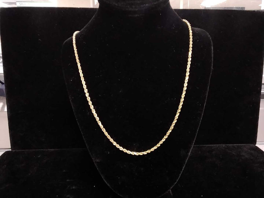 Rope Chain - Yellow Gold 10k (.417) 2.9 grams 19 inch