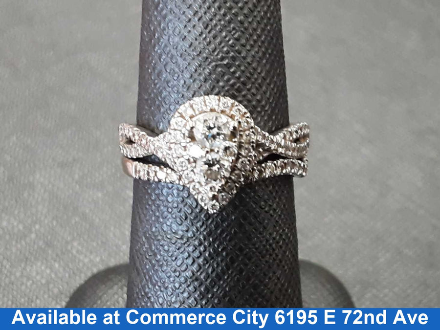 Ring - Engagement Set - White Gold 14k (.585) 5.5 grams Size 7