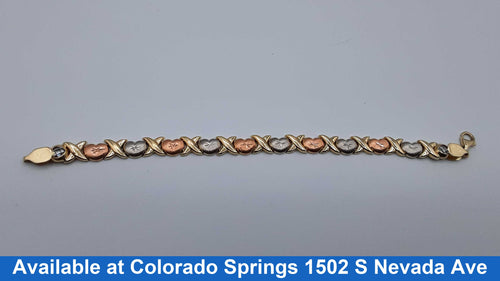 Bracelet - Tricolor Gold 14k (.585) 9.5 grams 75 inch