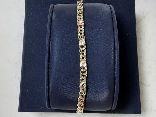 Bracelet - Tricolor Gold 10k (.417) 5.7 grams 7 inch