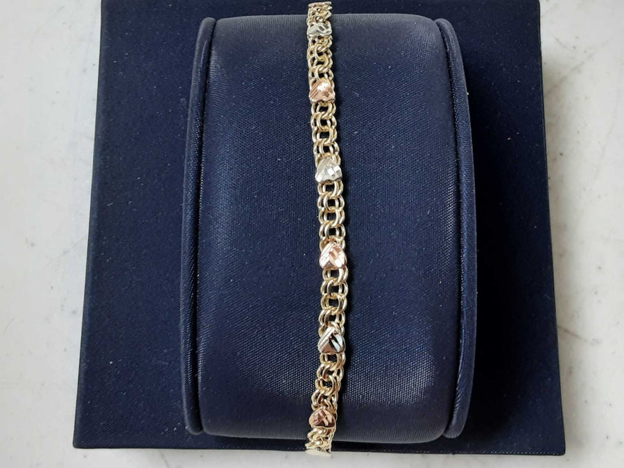 Bracelet - Tricolor Gold 10k (.417) 5.7 grams 7 inch
