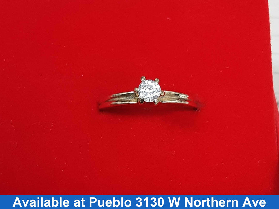 Women's Ring - Solitaire - Yellow Gold 10k (.417) 1.8 grams Size 8