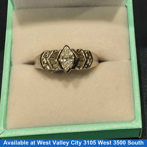 Ring - Engagement Set - White Gold 14k (.585) 5.2 grams Size 9